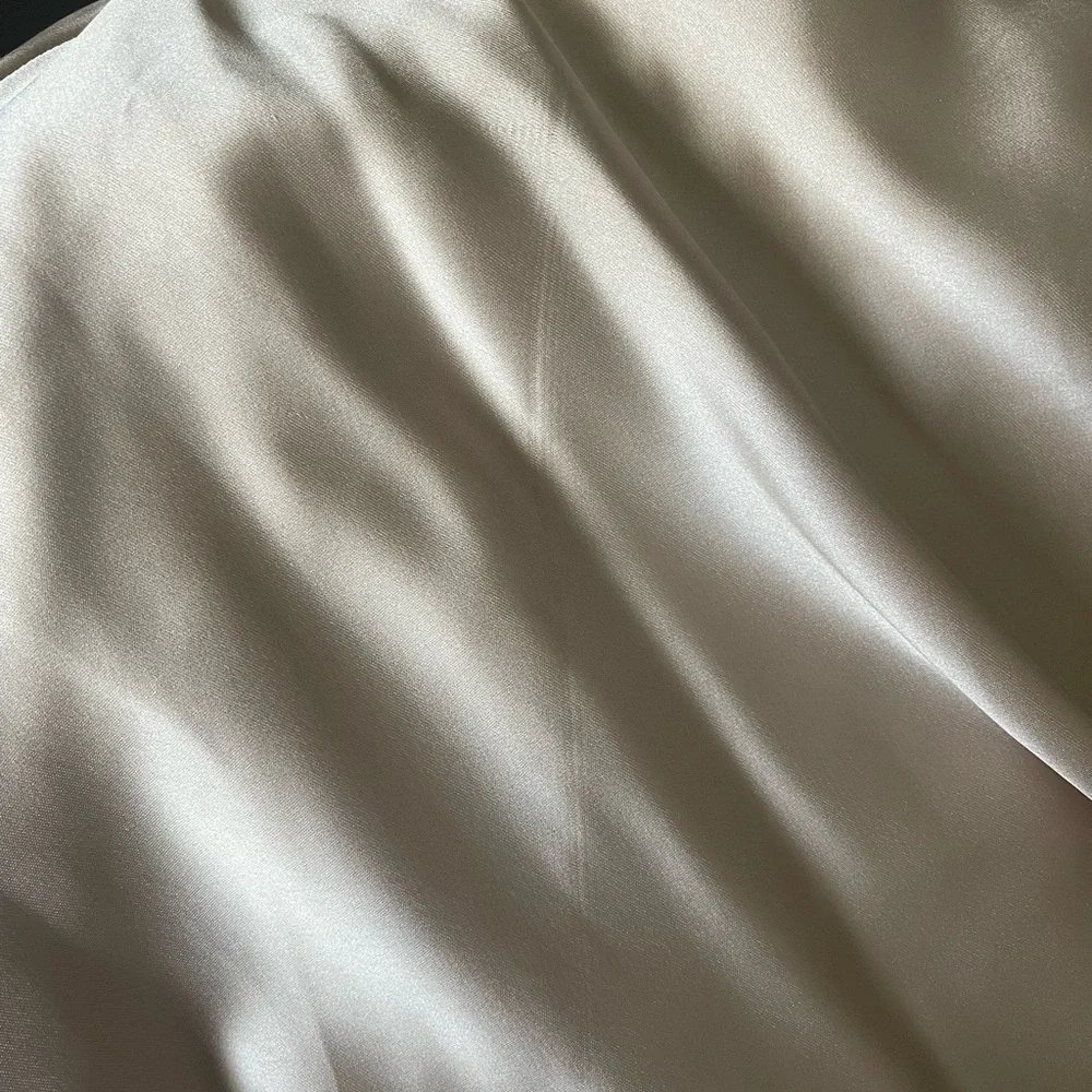Amsale One Shoulder Satin Dress in champagne - Picture 13 of 13